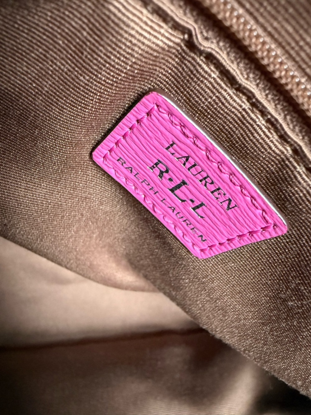 Lauren Ralph Lauren Pink Leather Tote Work Bag Barbiecore Large - Picture 7 of 11